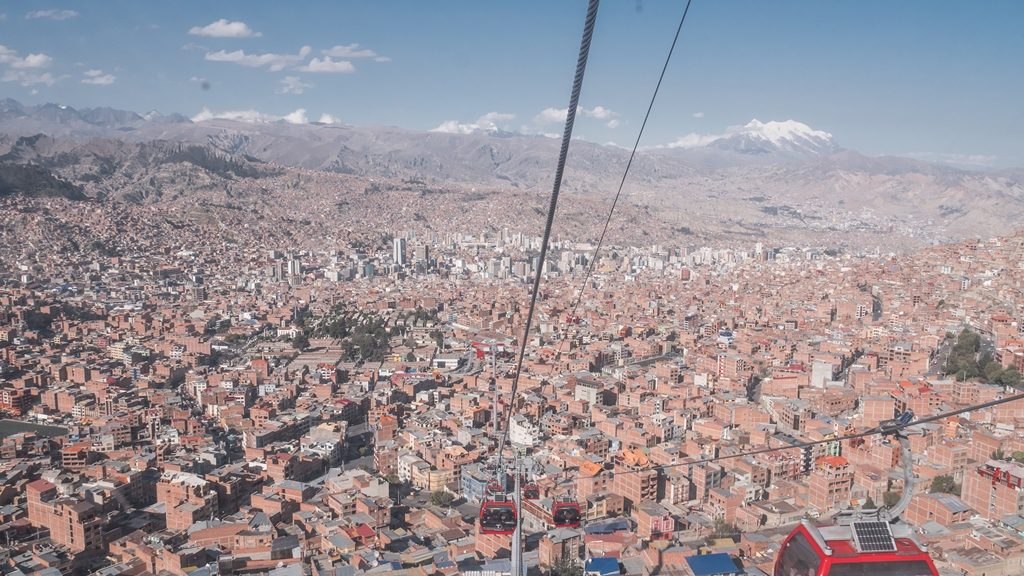 Vue téléphérique de La Paz